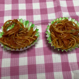 うちの麺　レンジで付け合わせ　ナポリタン